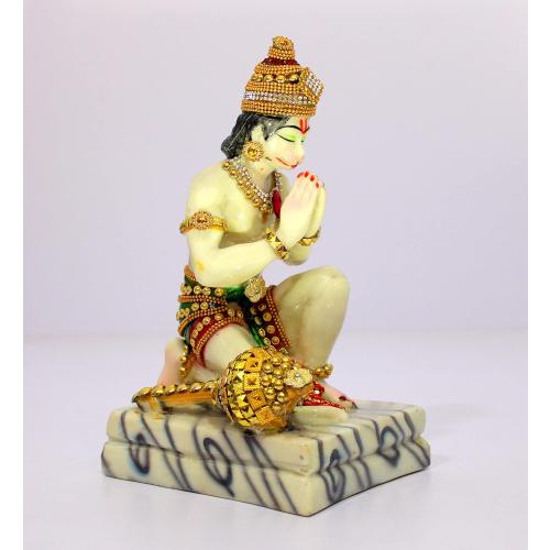 eSplanade Resin Hanuman Anjaneya Pavan Putra Idol Murti Moorti Statue (8.5 x 5.25 Inches)