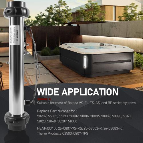 Replacement for Balboa 58083 Hot Tub Heater Element 25-175-1010 VS M7 Spa Heater Assembly, 5.5KW, 220V Suitable for Balboa BP, VS, and EL2001 Control Systems