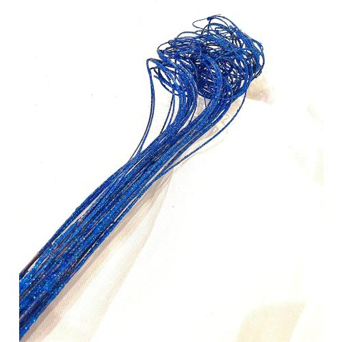Glittered Curly Willow Branches Bundle Home Décor Vase Filler for Weddings & Holidays (Blue)