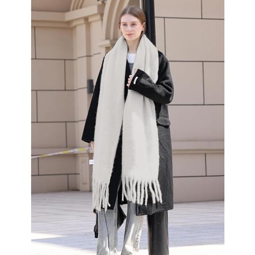 Wander Agio Winter Warm Scarf Long Pashmina Extra Large Shawls and Wraps for Women Large Blanket Scarves Solid