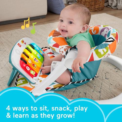 (TOYS MISSING) Fisher-Price Baby Portable Chair Deluxe Kick & Play Sit-Me-Up Floor Seat &