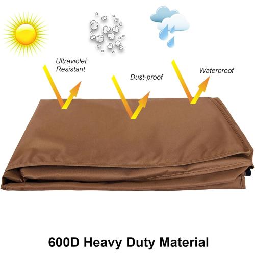 Brown 68x42 iBirdie Outdoor TV Cover 70 to 75 inch Weatherproof, Cover Size 68''L x 42''H, Waterproof for Outside Flat Screen 70 to 75 inch TV, Brown, 600D Thick Fabric Screen Protector with Bottom