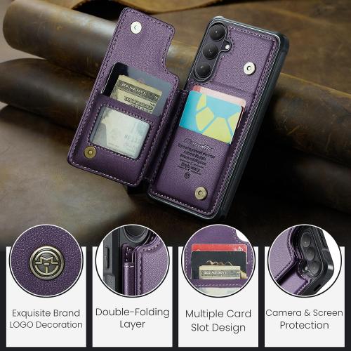 Kowauri for Samsung Galaxy S26 Case, PU Leather Wallet Case for Women Men with RFID Blocking Card Holder Slot Magnetic Closure Shockproof Protective Phone Cover for Samsung Galaxy S26 (Purple)