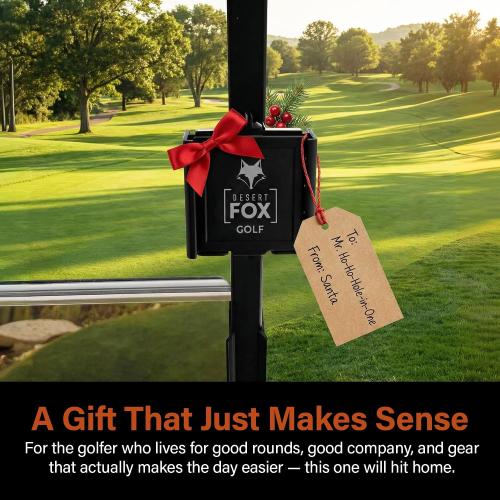 Phone Caddy – Adjustable Golf Cart Phone Holder with Secure Strap for Hands-Free GPS & Golf Apps – Universal Fit - Black