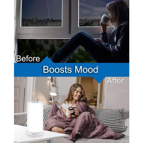 Light Therapy Lamp, 10,000 LUX UV-Free 360-Degrees Sunlight Lamp, Happy Lamp, Mood Light With Touch Control - 1802F