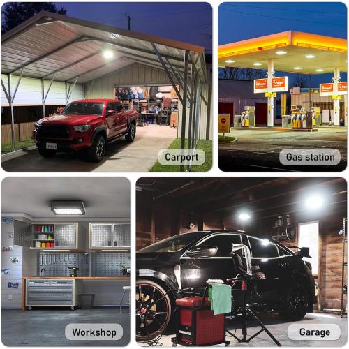 HYPERLITE LED Canopy Light 65W: 8450LM UL Listed LED Gas Station Lights Surface Mount Exterior Lighting for Workshop Carport Ceiling