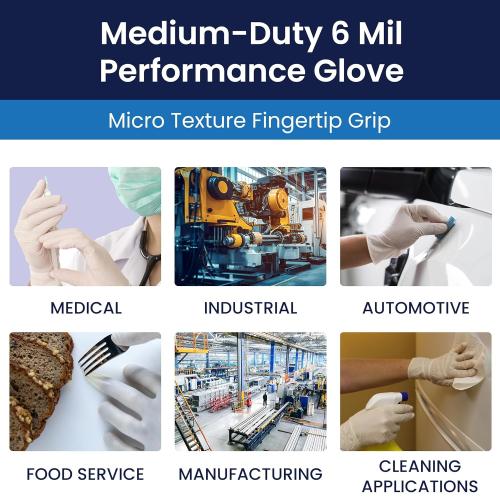Adenna GOLD Disposable Latex Gloves – 6 Mil, Powder Free Exam Glove with Precise Control & Textured Grip, Comfortable Fit for Medical, Dental & Industrial Use, Pack of 100, Large, White