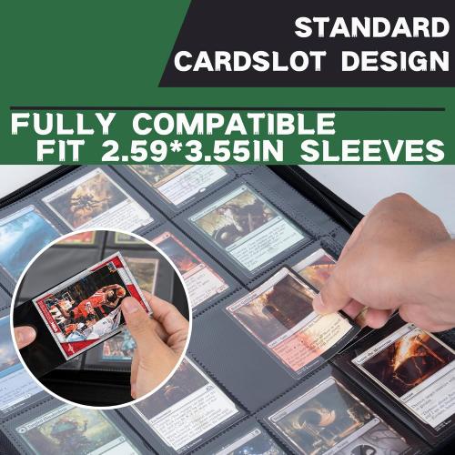 Extra Large 1000  Pockets Trading Card Binder, 16-Pocket Card Ablum Compatible with MTG,Sports Cards & Other Standard Size Trading Cards (Green)