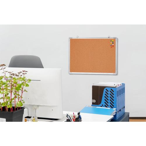 Cork Board Set for Wall - Bulletin Board Corkboard 24 x 18 in with 10 Thumb Tacks - Wall Hanging Pin Board Message Board Tack Board Organizer for Home, Office, Desk and Cubicle (24x18)