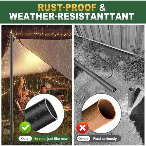 Shade Sail Poles Set of 2, 9FT Heavy Duty Stainless Steel Sun Shade Pole Kit, Adjustable Sail Shade Post Rustproof Outdoor Canopy Poles for Patio, Garden, Backyard 2 Packs