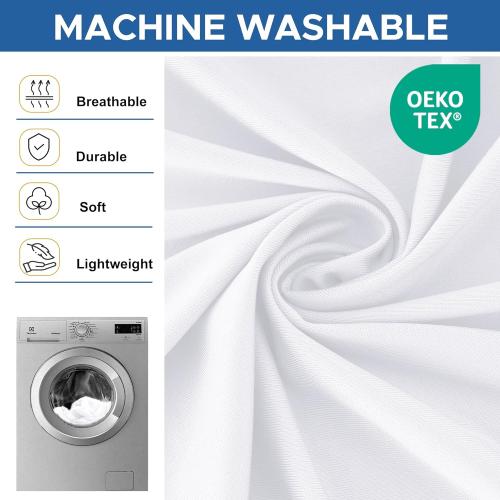 Fitted Tablecloth for 6 Foot Rectangle Tables-6 Pack White Elastic Outdoor Picnic Table Cover-Spandex Stretch Folding Table Cloths 6 ft for Camping Dining Room Patio Kitchen Banquet Party