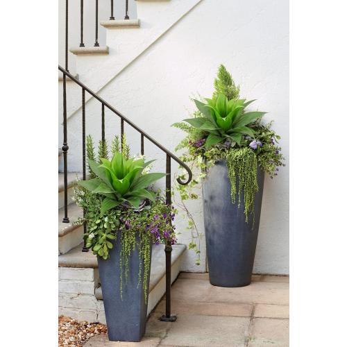 Set of 2 Size 18 Artificial Agave Succulent Plants, 18 Inch Faux Succulents Stems Fake Plant for Home Office Garden Yard Indoor Outdoor Decor, 2 Pack