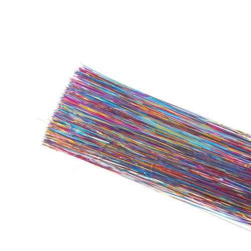 Tinsel Tape Ins Hair Extensions Ready To Wear Easy To Wear and Remove 10 Pcs Per Pack Seamless Tinsel Hair Extensions For Party Birthday Halloween (Multicolor, 20Inch)