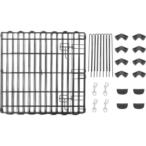 Size 24x24 Color Black Amazon Basics Foldable Octagonal Metal Exercise Puppy / Dog Playpen - Indoor/Outdoor, Single Door, Extra Small (8 Panels, 24 x 24), Easy to assemble and store, 24 - Puppy, Black
