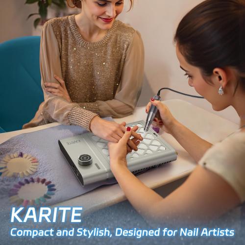 Karite Nail Dust Collector, Upgrade Vacuum Dust Collector with Filter & 30pcs Papers, 5000RPM Power Suction, 6000mAh Rechargeable Dust Collector Nail Tech, Cordless for Easy Use and Cleaning