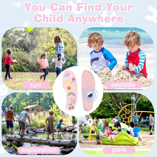 Insoles for Airtag Hidden Holder, Tracker Devise Case for Kids, Comfortable Inserts for Shoes (Pink, Foot:6.2-6.9IN/Insole:6.8-7.5IN/10-12C)