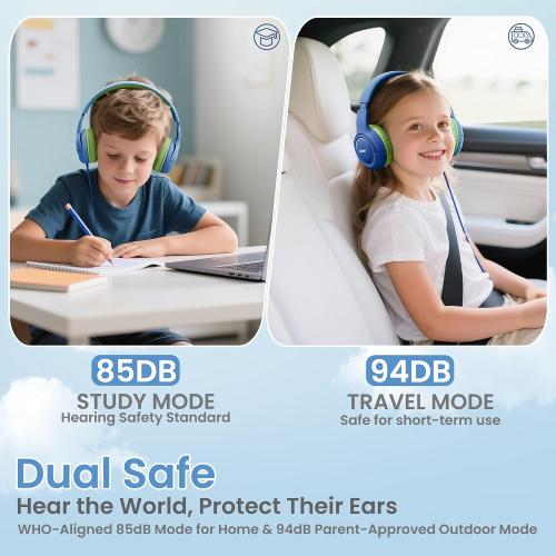 Acer Kids Headphones for School, 85-94dB Limiter, 3.5mm Jack, w/Mic HK03