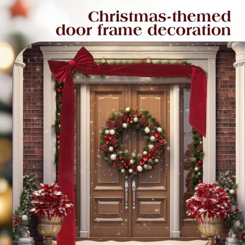 Canlierr Giant Wall Bow Decorations 90x18 Inch Oversized Large Velvet Bow Decorative for Room Wall Backdrop Party Birthday Baby Shower Decor Front Door Patio Outdoor Wedding Arch Supply(Burgundy)