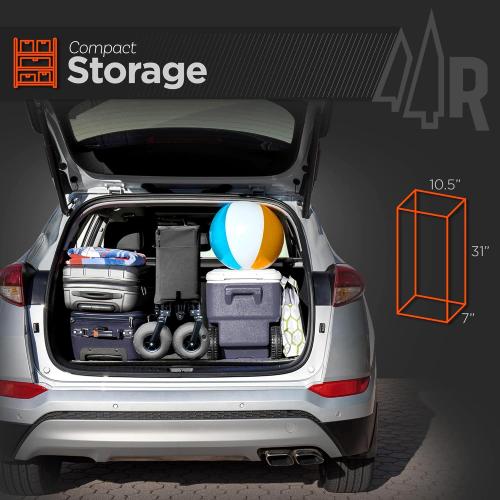 Color Black Beach Wagon with Big Wheels for Sand - All Terrain Steel Frame Utility Cart with 9 Pneumatic Tires, Collapsible Folding Design (Sand Warrior RX800 Black)