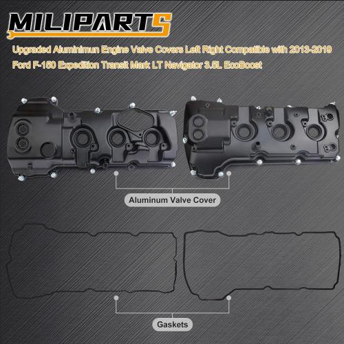 Upgraded Aluminum Engine Valve Covers Left Right Compatible with Ford F-150 Expedition Transit Mark LT Navigator 3.5L EcoBoost 2013-2019