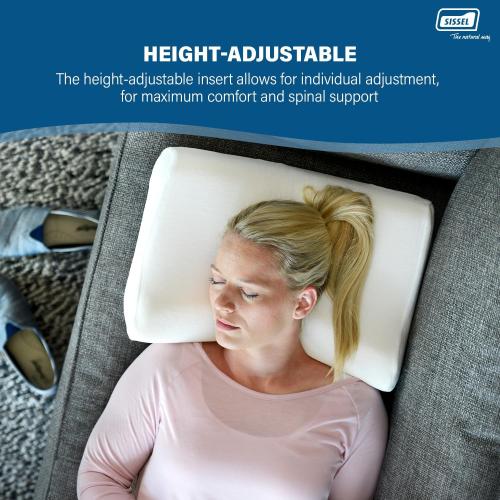 Classic Plus Neck Pillow | Orthopedic, Height-Adjustable, Ergonomic | Ventilation System, Polyurethane Foam | Ideal for Back & Neck Pain | Skin-Friendly Cover | 18.5x13x4.3/5.5 inches