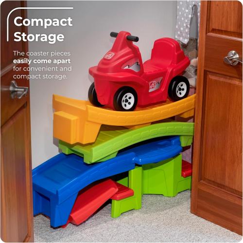 Step2 Up & Down Roller Coaster Toy for Kids, Ride On Push Car, Indoor/Outdoor Playset, Toddlers Ages 2 - 5 years old, Compact Storage, Max Weight 50 lb., Multicolor