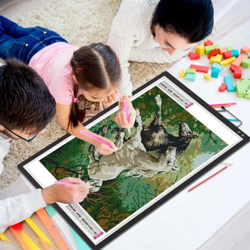 Rechargeable A1 Light Pad 35.4”x23.6”, Extra Large LED Light Board for Diamond Painting, 3-Color Modes Light Box, Diamond Art Light Table, Lightbox for Tracing and Drawing, Sketching, Artists