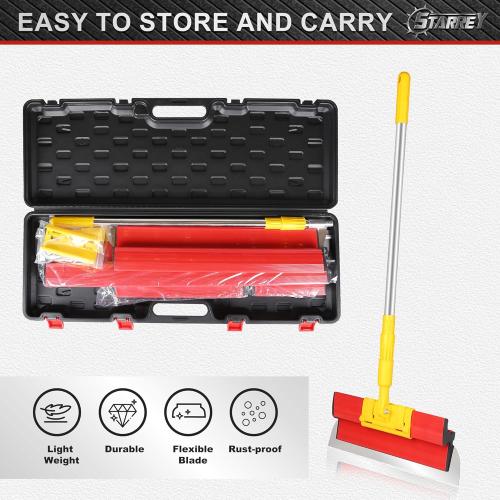 Drywall Skimming Blade Set with 30 - 48 Extension Handle 10in/16in/24in/32in Stainless Steel Skimming Blades for Wall Surface Smoothing Drywall Plaster Wallboard Includes Replaceable Blades