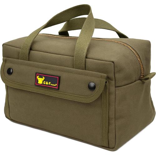 Waxed Canvas All Purpose Military Style Duffle Bag, Water-Resistant, Adjustable Strap, Fully Lined, Double Zipper Closure, heavy Duty, Olive Green