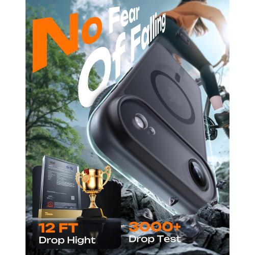 TOCOL for iPhone Air Case, Compatible with Magsafe, Full Camera Protection, Built-in Magnetic Ring, Drop Protection, Slim Thin Translucent Matte Phone Case for iPhone 17 Air (Black)