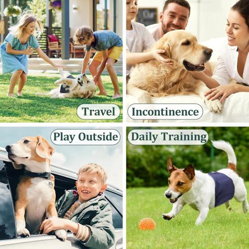 Size S Reusable Dog Diapers Male, Premium Washable Belly Bands for Male Dogs, Pack of 5, High Absorbing Small Male Dog Wraps for Doggie & Puppy in Incontinence or Excitable Urination and Training(S)