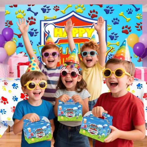 HKAHDID 12Pcs Cartoon Puppy Birthday Decorations, Cartoon Dog Party Favors Gift Boxes for Boys and Girls Party Theme Supplies