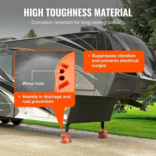 VEVOR Trailer Jack Block, 2000 lbs Capacity per RV Leveling Block, Polypropylene RV Camper Stabilizer Blocks, RV Travel Accessories Use for Any Tongue Jack, Post, Foot, 5th Wheels, 2-Pack