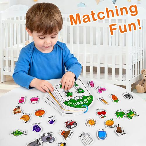 NAHSHON Montessori Busy Book Color Sorting Toys for Toddlers 2-5, Preschool Learning Activities Educational Toys for Kids 3 Year Old, Autism Sensory Fine Motor Matching Games for Toddlers
