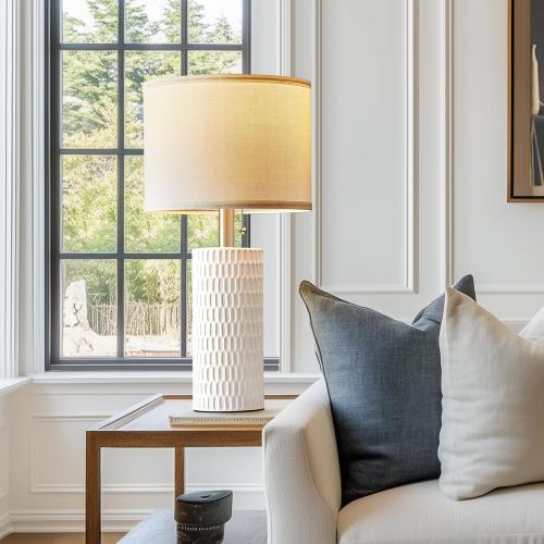 20 Small Bedside Table Lamps for Bedroom Set of 2, Modern Lamps for Night Stands, Farmhouse Table Lamps for Living Room, Home Office and Hallways,White