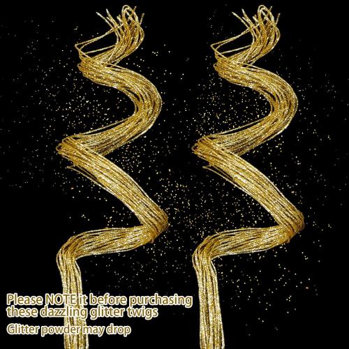 Glitter Curly Ting Ting Branches Christmas Branches Vase Filler Artificial Curly Twigs for Christmas Tree Garland Wreath Decoration, Craft Vases Home Garden Decoration (Gold, 80 Pieces)