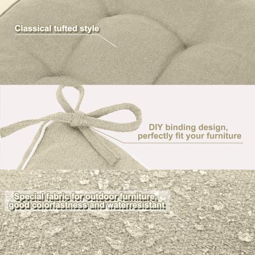Wenqik Outdoor Wicker Chair Cushion Waterproof Tufted Bench Cushions for Patio Furniture Fade Resistant 1 Loveseat for Swing Sofa Settee (Beige)