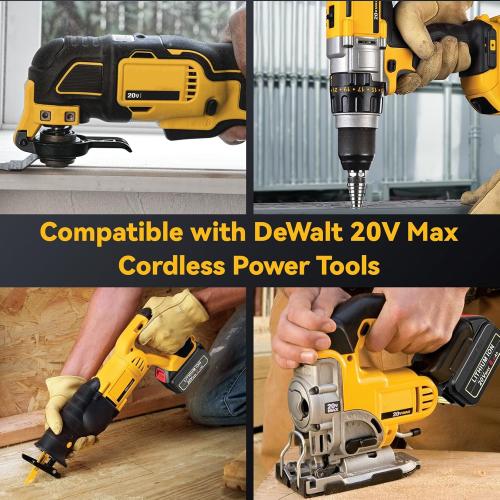 Replacement for DeWalt 20V Max Battery Charger, 2 Pack 6.0Ah Replace Battery & DCB112 Fast Charger Compatible with Dewalt 20V Max Battery DCB206 DCB205 DCB208 & 20 Volt Cordless Power Tool