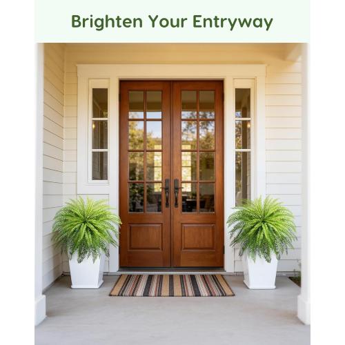 Velener 36 Inch Artificial Boston Fern Large Hanging Plant, Fake Fern Plants Bush Indoor for Home Decor, Faux Plants Outdoor, Garden, Office, Garden Decoration(Green)