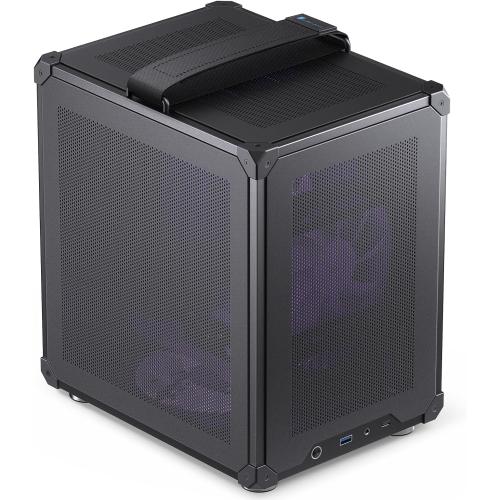JONSBO C6 Handle Black Mini MATX Mesh Case,Simple Compact Desktop Micro ATX Chassis,Upper Cover/Side Panel Tool-Free Open pc case, ATX Power Bite (L185mm Max.),Support 75mm CPU Cooler,GPU200-255mm