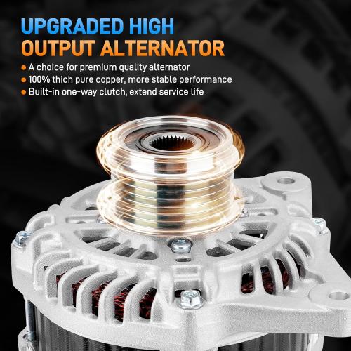 PG-11657 Alternator Compatible with Nissan Altima Advance Sense SL SV SR 2.5L 2013-2018 110A 12V Replace# 23100-3TA1B, 23100-3TA1A, 11657N