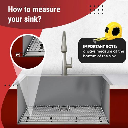 Sink Protectors for Kitchen Sink, Stainless Steel Sink Protector 27-1/2 x 13-1/2 x 1-1/4, Sink Bottom Grid