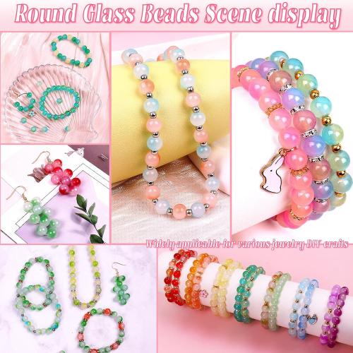 1711pcs 8mm Glass Beads for Jewelry Making - 48 Colors Glass Crystal Beads for Bracelets, Round Glass Beads Friendship Bracelet Making Kit Beads DIY Crafts for Adults