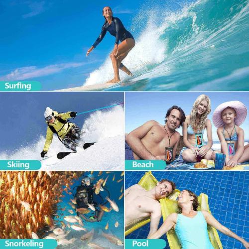 3 Pack 8.5“ Waterproof Cell Phone Pouch - Underwater Dry Bag Case Lanyard - Water Proof Clear Holder Protector for iPhone 16 15 14 Pro Max Plus Samsung Galaxy S25 Ultra Note for Beach Swimming