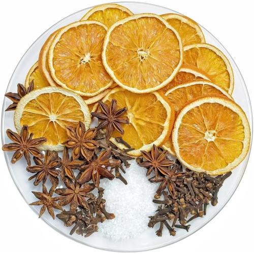 Simmer Pot Potpourri, Tis The Season Stovetop Potpourri with Dried Orange Slices, Star Anise and Clove, Simmering Potpourris for Home Fragrance, Odor Removal, Holiday, Relaxing, Housewarming Gift