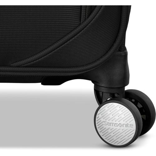 Samsonite Carry-On Soft-Sided Expandable 21-Inch Element Suitcase: Airline Approved for Most Major Airlines, Durable, 360° Spinner Wheels, Adjustable Handle, 2 Front & Side Pocket- Black