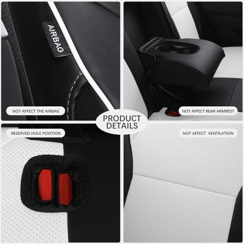 Custom Fit Seat Covers for 2025 2026 Tesla Model Y Juniper (5-Seater) - [NOT for 2026 Juniper RWD/AWD] - Ventilated Seats & Rear Screen Compatible - Nappa Leather Full Set Car Seat Protectors