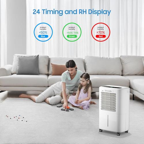 Size 34 Pints 2500 Sq.Ft Dehumidifiers for Home Basement with Drain Hose, 34 Pints Large Room Dehumidifier Portable with Smart Humidity Control, 3 Opeartion Modes for RV, Bathroom, Bedroom