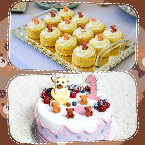Yousoontic 50 Pcs Resin Bear Cute Miniature Bear for Stuffer Gifts Mini Animal Figures Ornaments for Birthday Cake Decor DIY Wedding Party Favor Supplies Stuff Accessories Gift