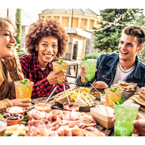 Lilymicky 300 Pack 12 oz Clear Plastic Cups, Cold Disposable Plastic Drinking Cups for Parties, Picnic, BBQ, Travel, and Events